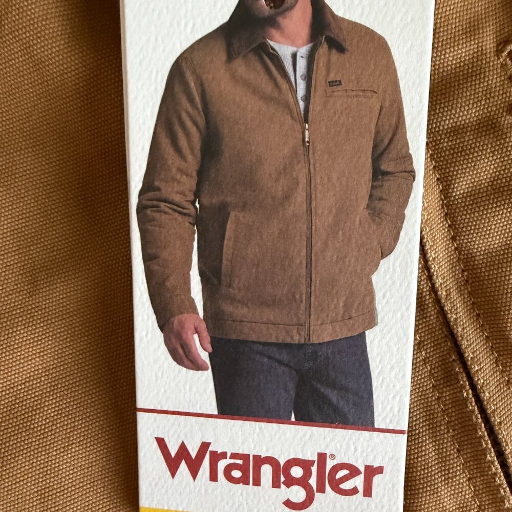 Wrangler Men's Canvas Workwear Jacket Size S Brown Quilted Lining For Warmth - Picture 3 of 15
